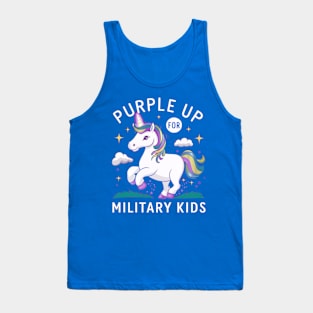 Purple Up For Military Kids Unicorn Military Child Month Tank Top